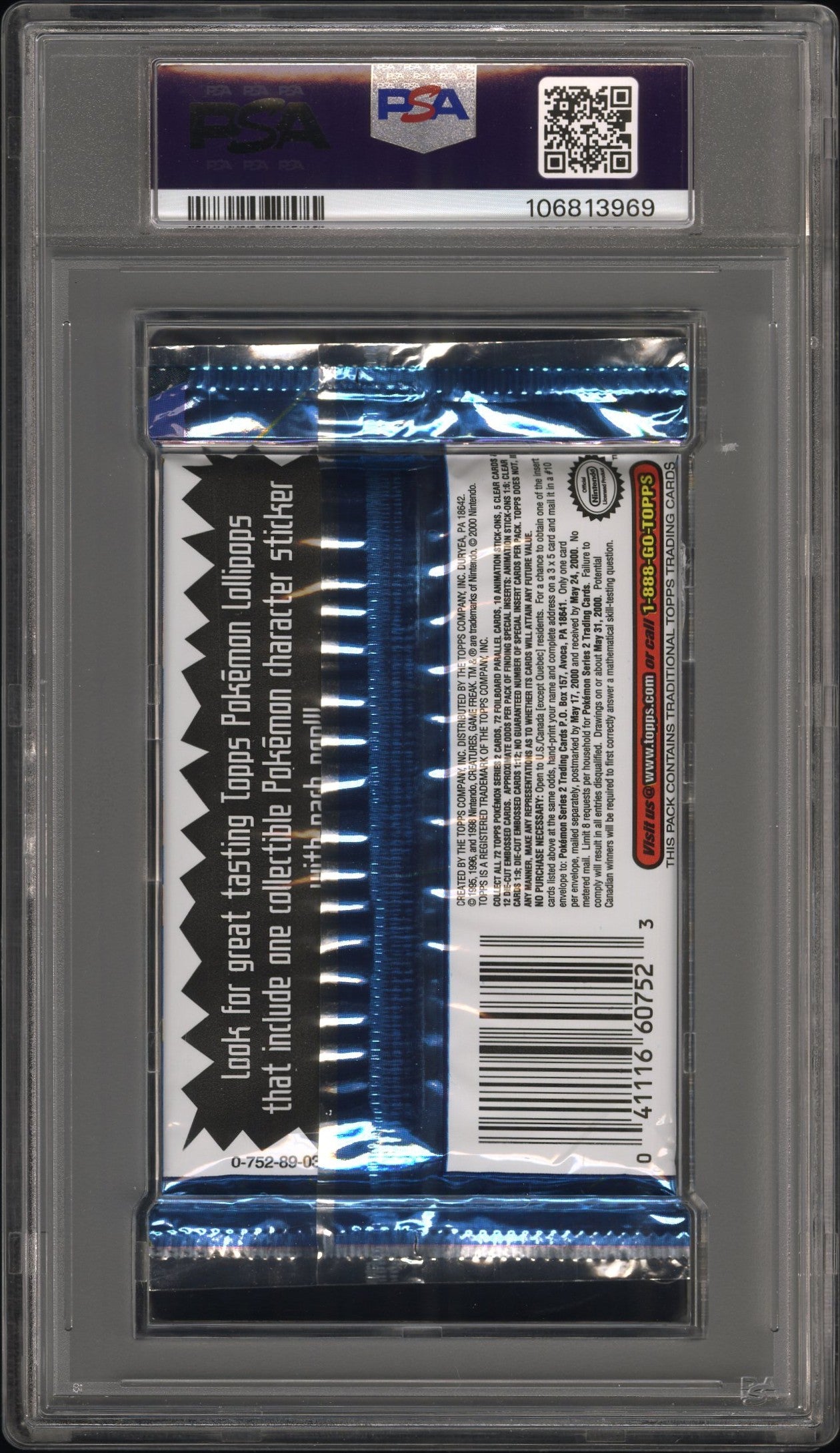 PSA 9 - TOPPS TV Animation Edition Series 2 (Ash) Foil Pack - Pokemon