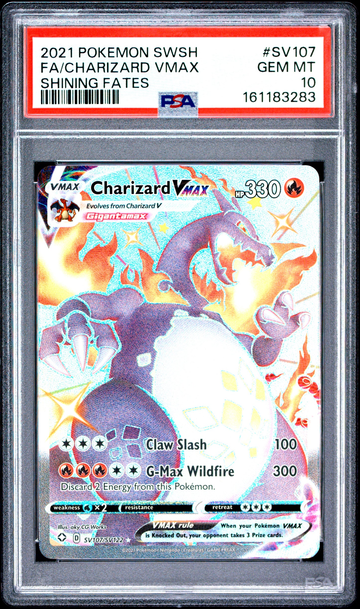 PSA 10 - Charizard VMAX SV107/072 SWSH Shining Fates x283 - Pokemon