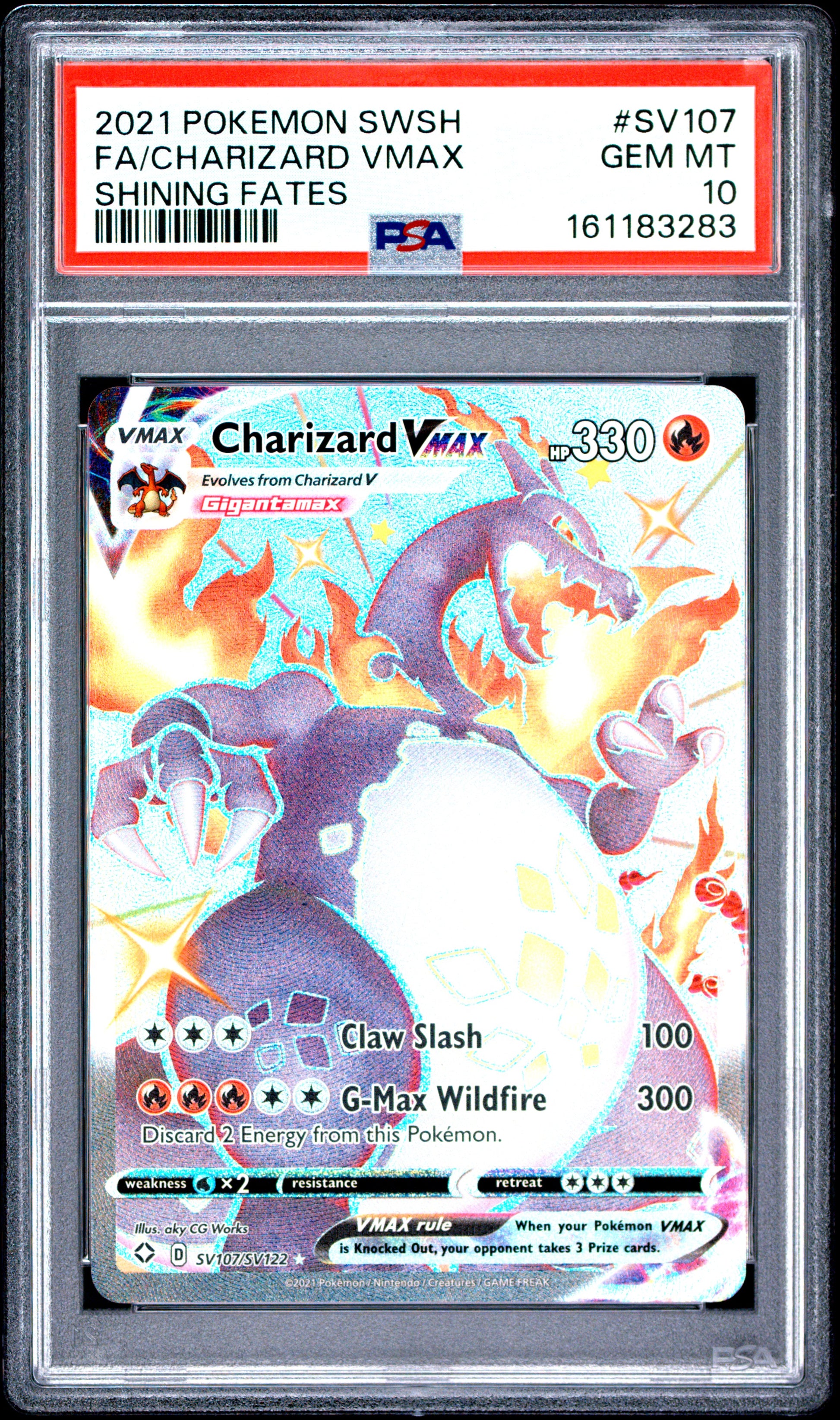 PSA 10 - Charizard VMAX SV107/072 SWSH Shining Fates x283 - Pokemon