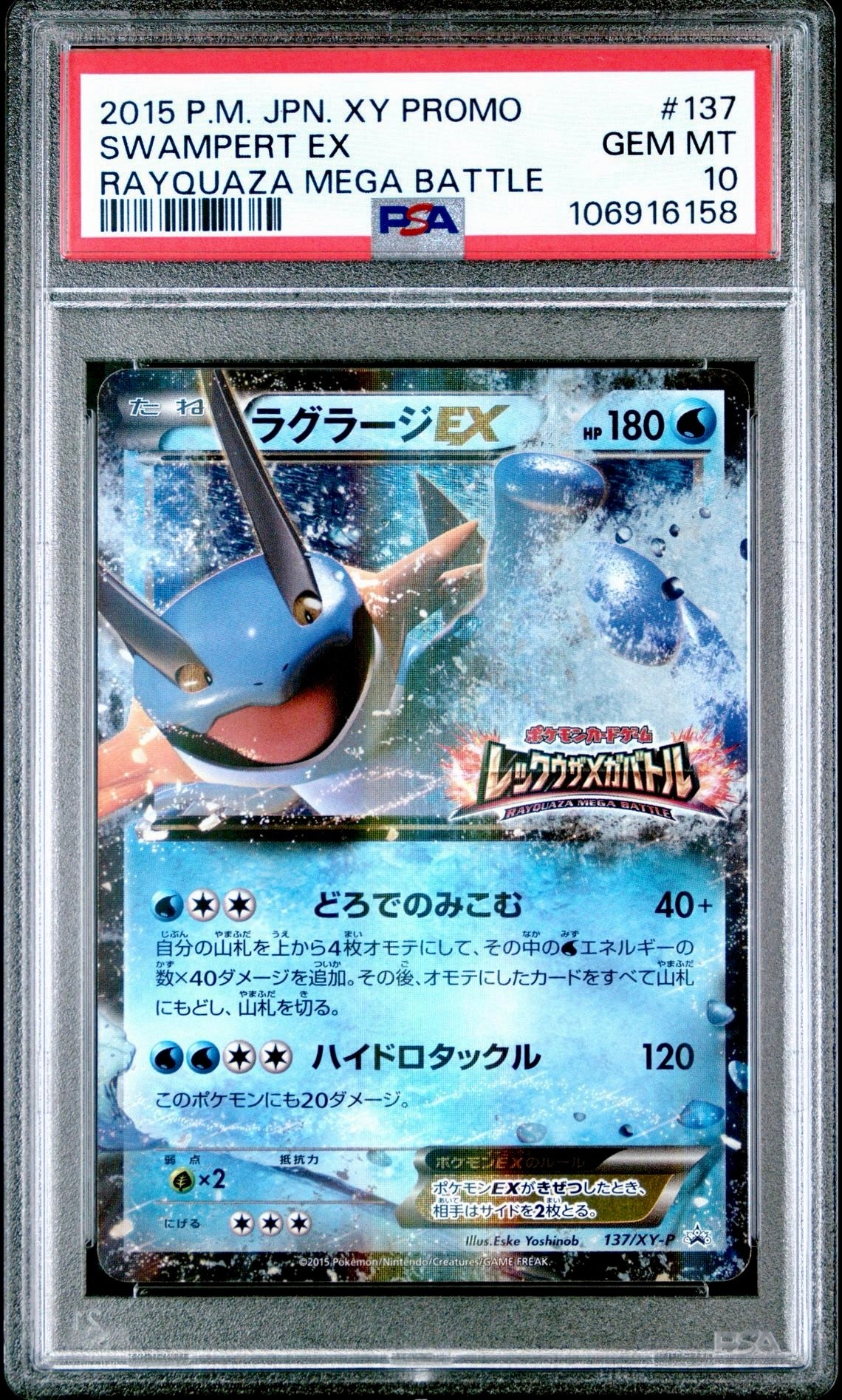 PSA 10 - Swampert EX 137/XY-P Rayquaza Mega Battle Promo - Pokemon