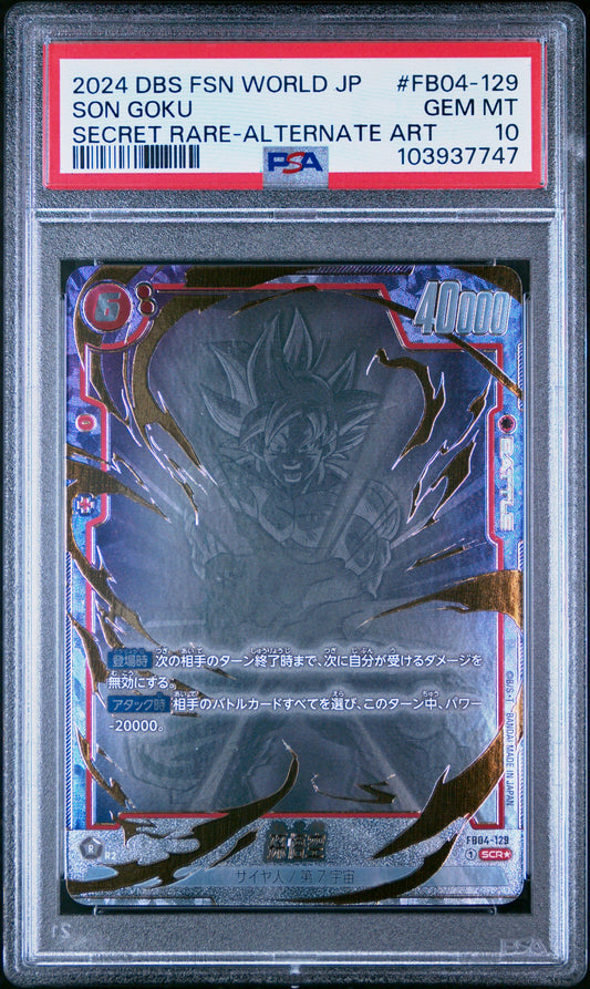 PSA 10 - Son Goku SEC Super Alt Art FB04-129 JPN Fusion World - DBS