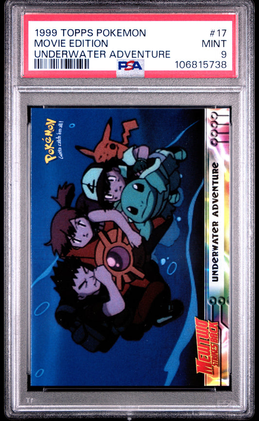 PSA 9 - Underwater Adventure #17 1999 TOPPS Movie Edition - Pokemon