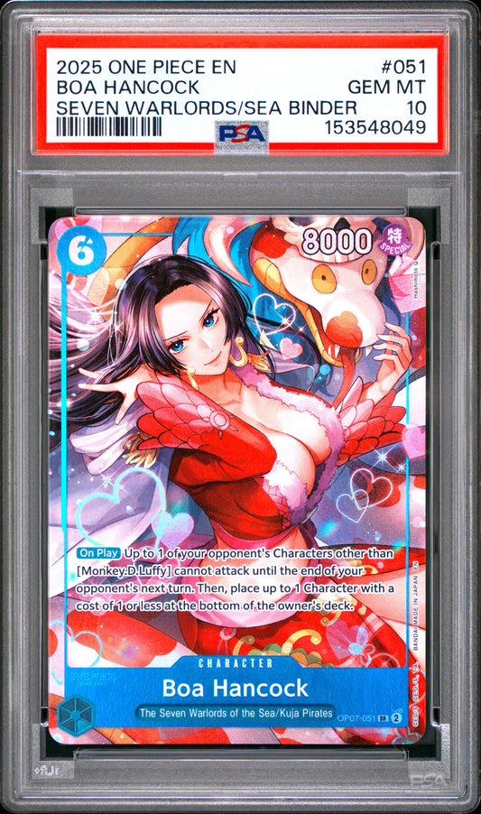 PSA 10 - Boa Hancock OP07-051 Super Rare x049 - One Piece