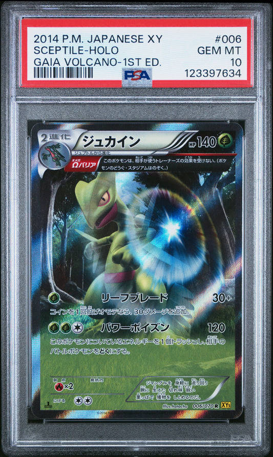 PSA 10 - Sceptile Holo 006/070 XY5 Gaia Volcano 1st Edition - Pokemon