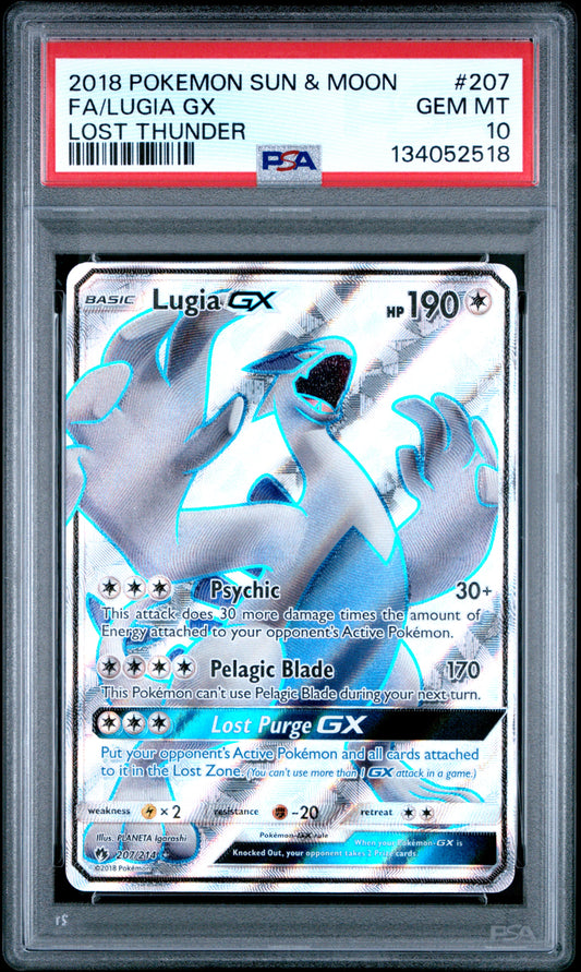 PSA 10 - Lugia GX 207/214 S&M Lost Thunder - Pokemon