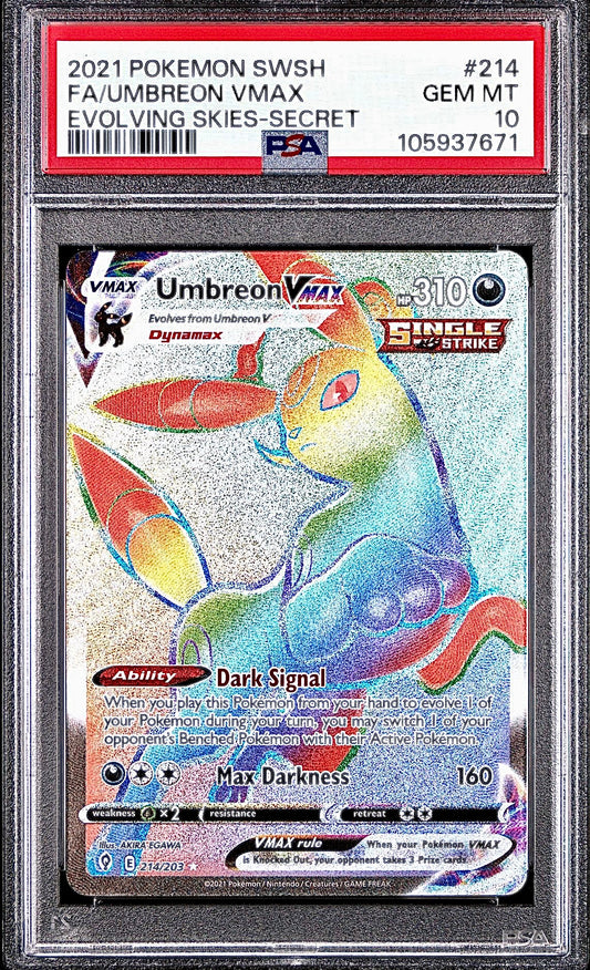 PSA 10 - Umbreon VMAX 214/203 SWSH Evolving Skies - Pokemon