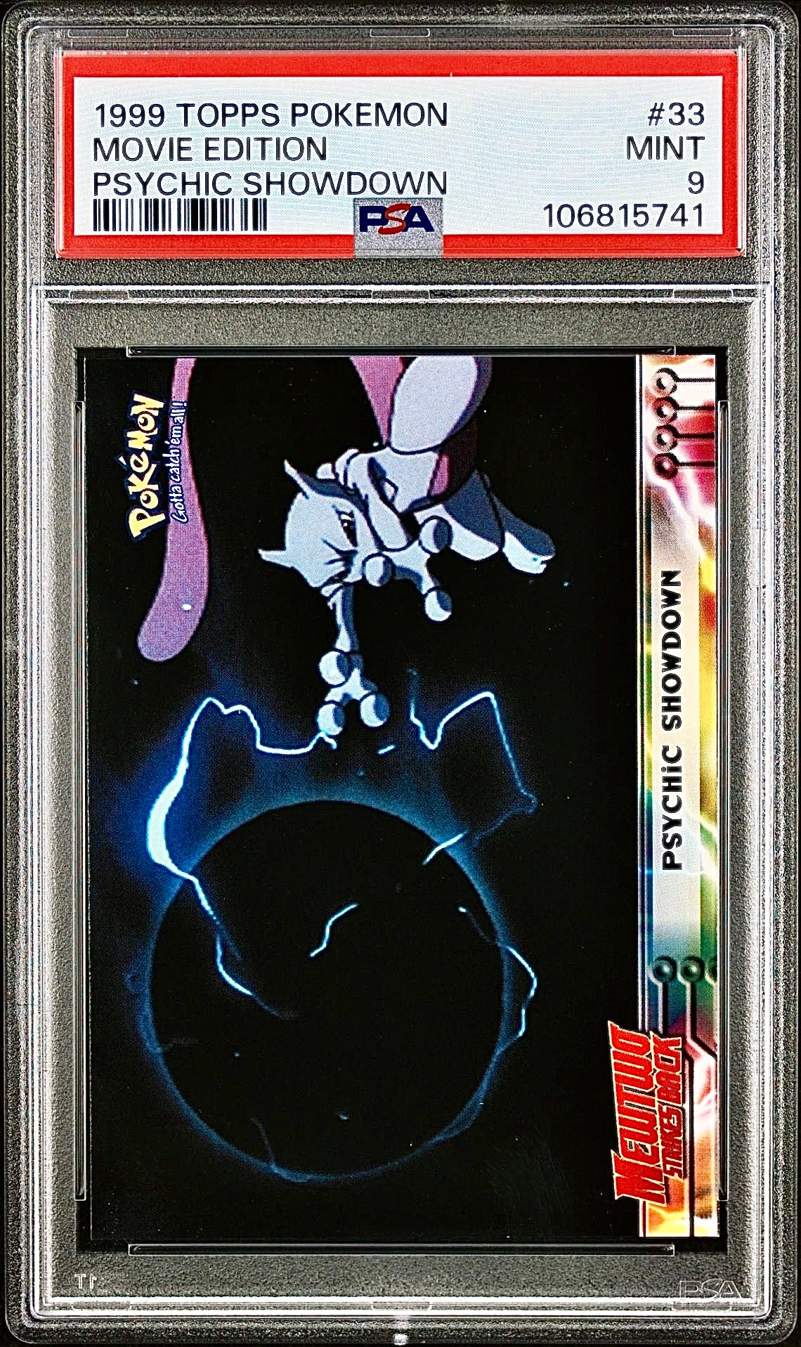 PSA 9 - Mewtwo Psychic Showdown #33 1999 TOPPS Movie Edition - Pokemon