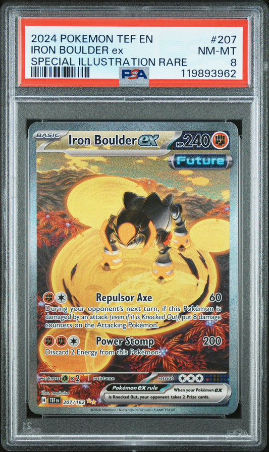 PSA 8 - Iron Boulder ex 207/162 SIR SV Temporal Forces - Pokemon