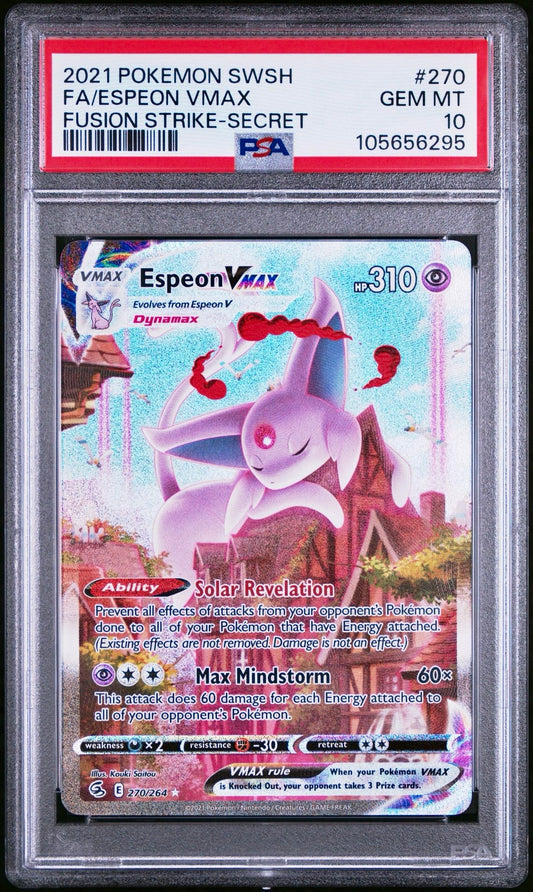 PSA 10 - Espeon VMAX 270/264 SWSH Fusion Strike - Pokemon