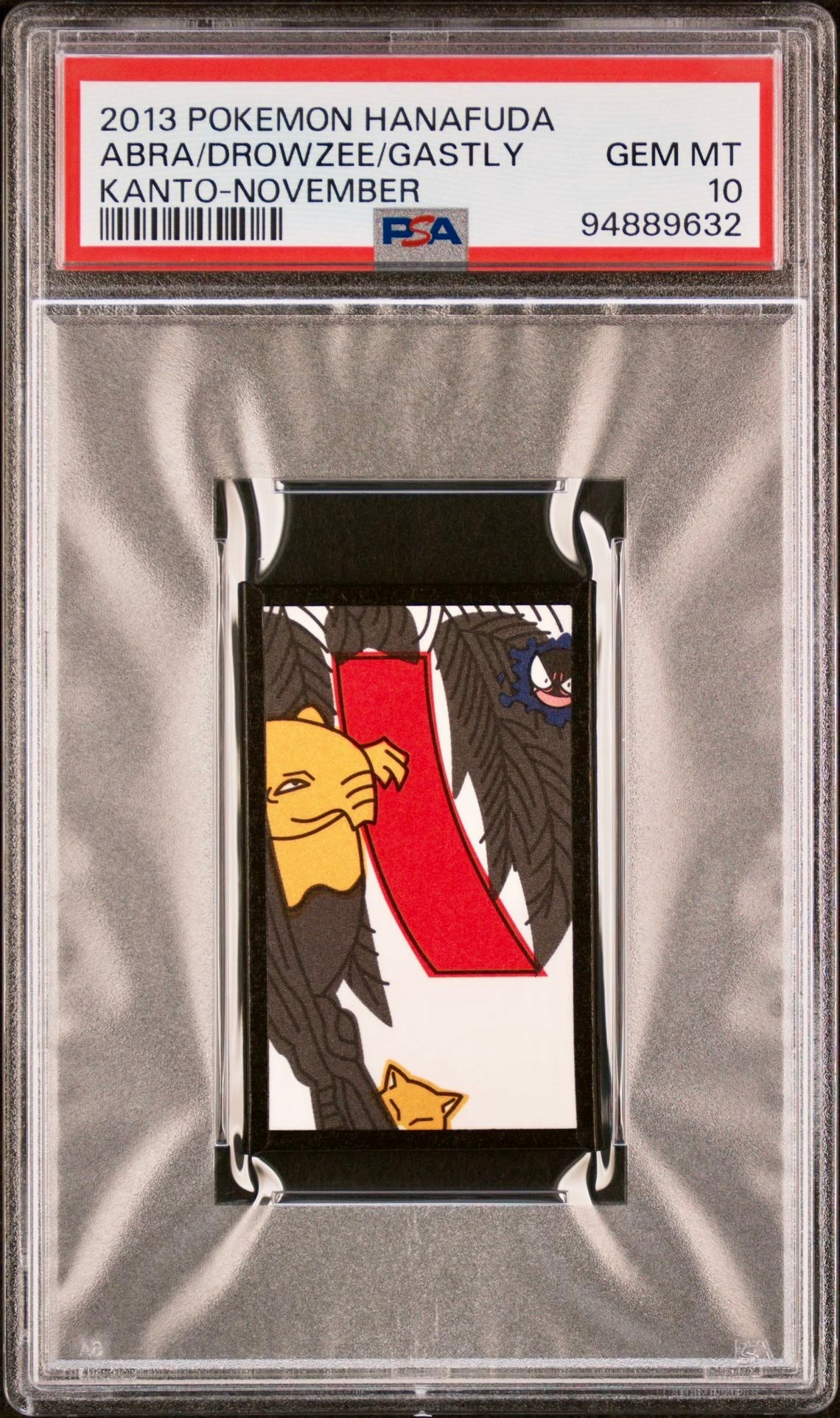 PSA 10 - Abra/Drowzee/Gastly 2013 Hanafuda Kanto November - Pokemon