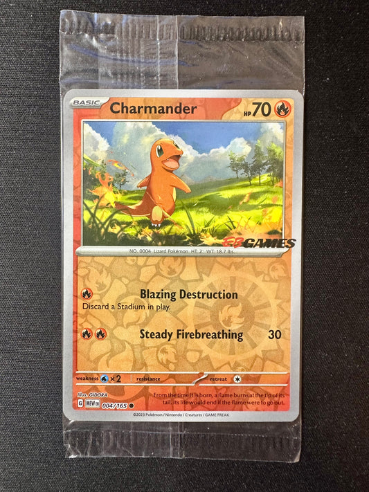 Charmander Reverse 004/165 SEALED SV 151 EB Games Exclusive Promo Pokemon [NM] (1)
