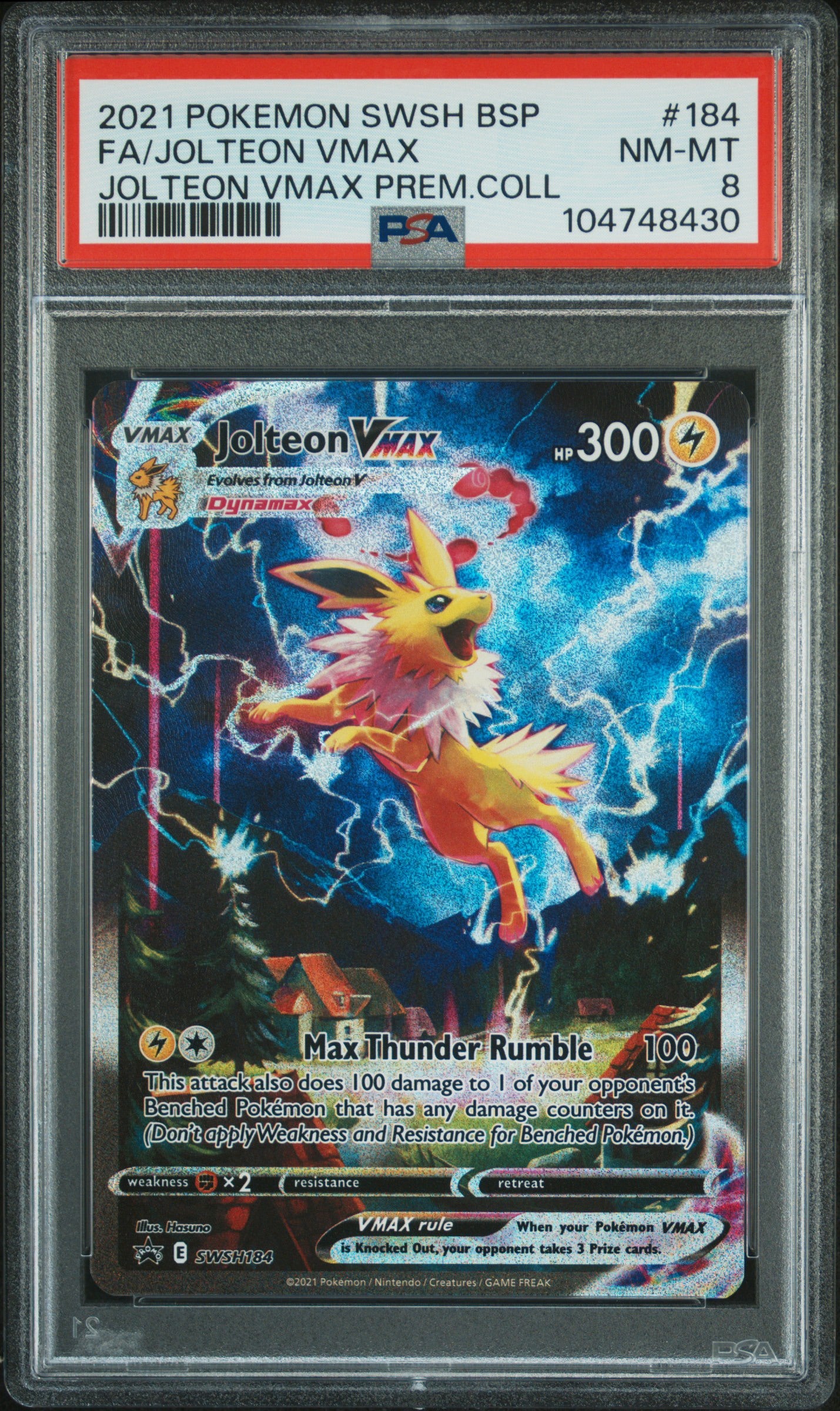 PSA 8 - Jolteon VMAX SWSH184 Premium Collection Promo - Pokemon