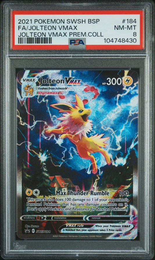 PSA 8 - Jolteon VMAX SWSH184 Premium Collection Promo - Pokemon