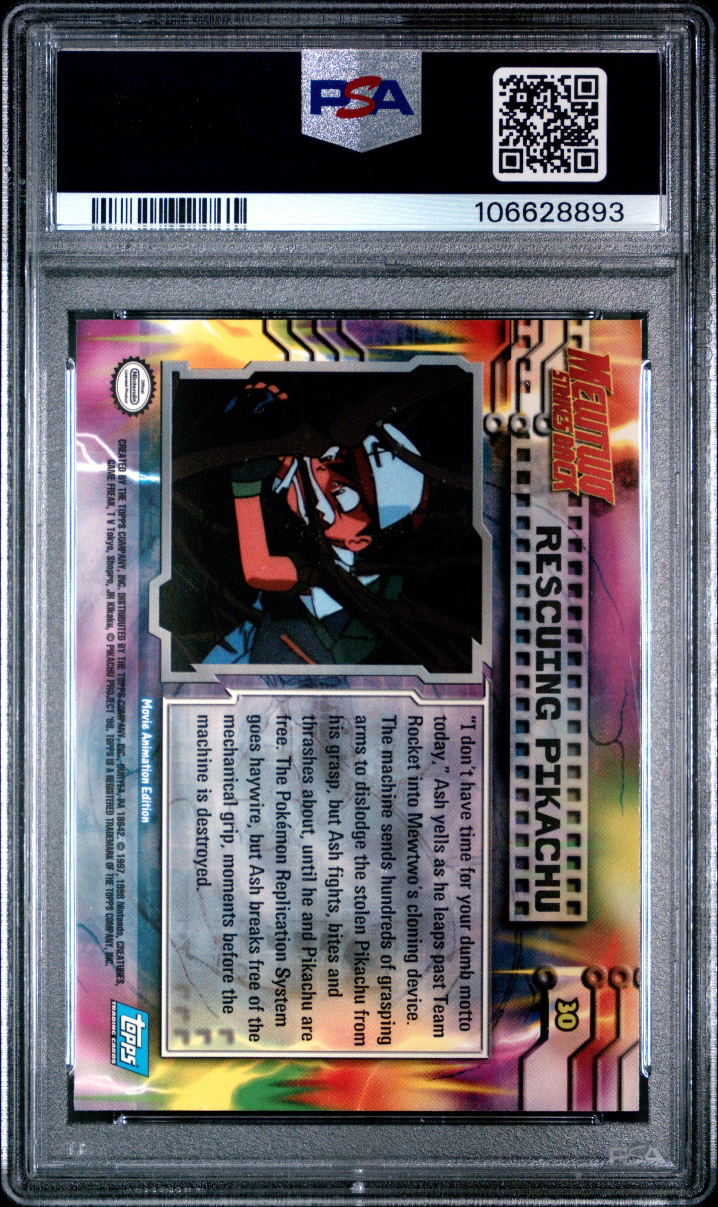 PSA 9 - Rescuing Pikachu #30 1999 TOPPS Movie Edition - Pokemon