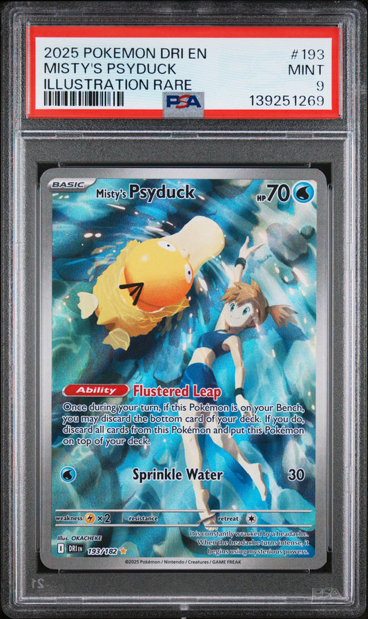 PSA 9 - Misty's Psyduck 193/182 SV Destined Rivals - Pokemon