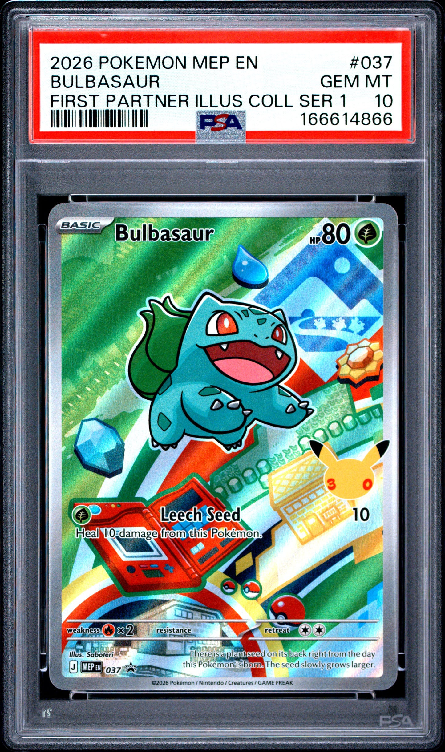 PSA 10 - Bulbasaur MEP037 First Partner Illustration Promo x866 - Pokemon