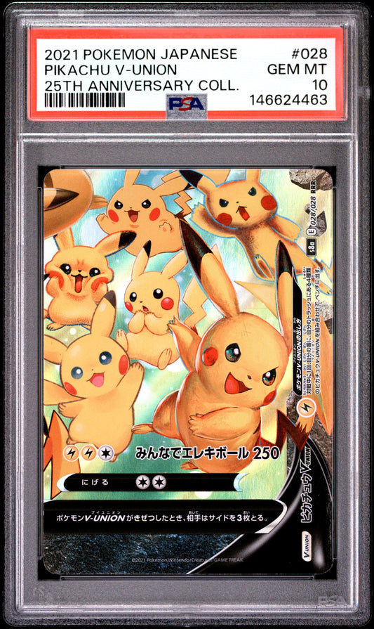 PSA 10 - Pikachu V-Union 028/028 s8a 25th Anniversary Collection x463 - Pokemon