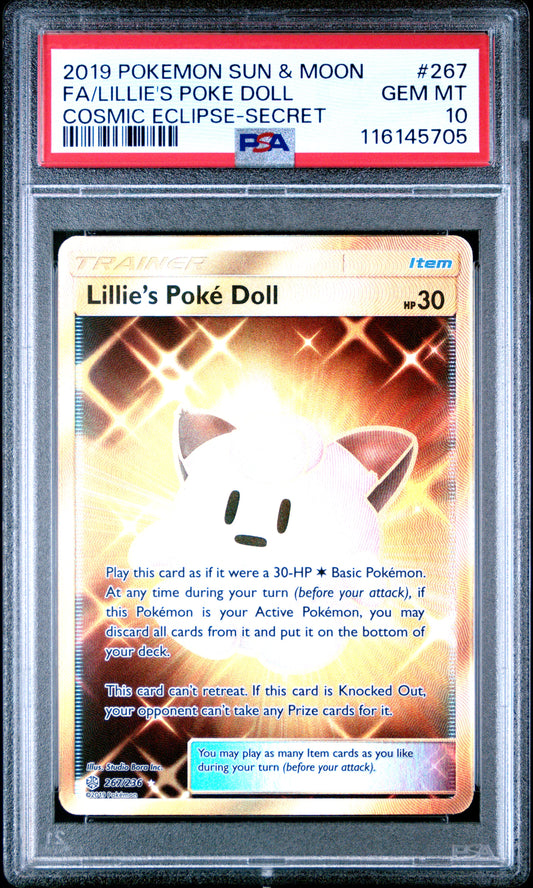 PSA 10 - Lillie's Poke Doll 267/236 Secret S&M Cosmic Eclipse - Pokemon