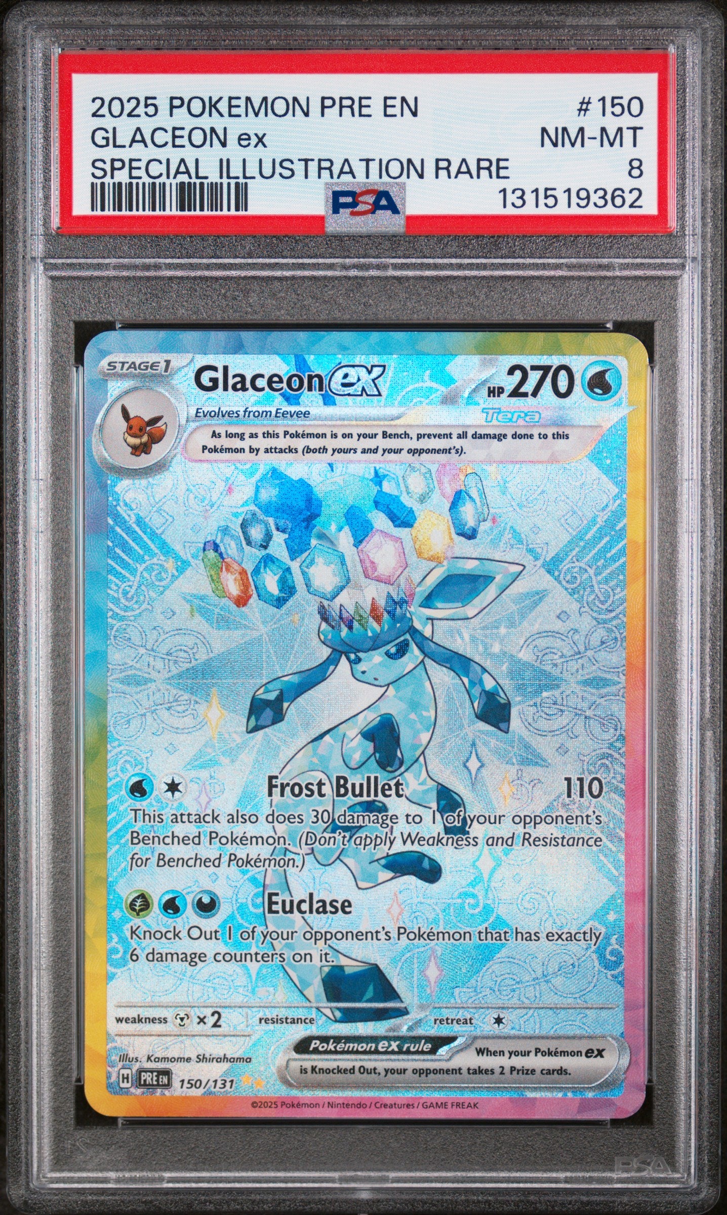 PSA 8 - Glaceon ex 150/131 SIR SV Prismatic Evolution - Pokemon