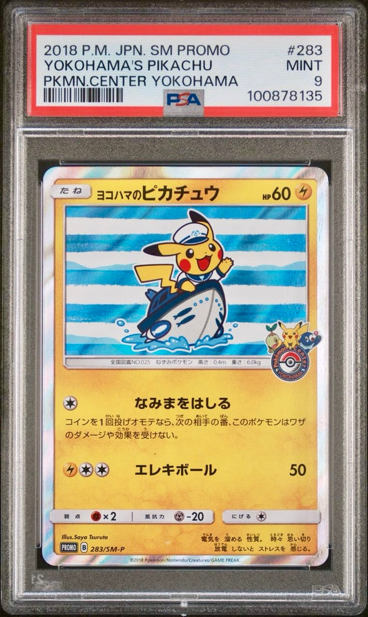 PSA 9 - Yokohoma’s Pikachu 283/SM-P Japanese Promo - Pokemon