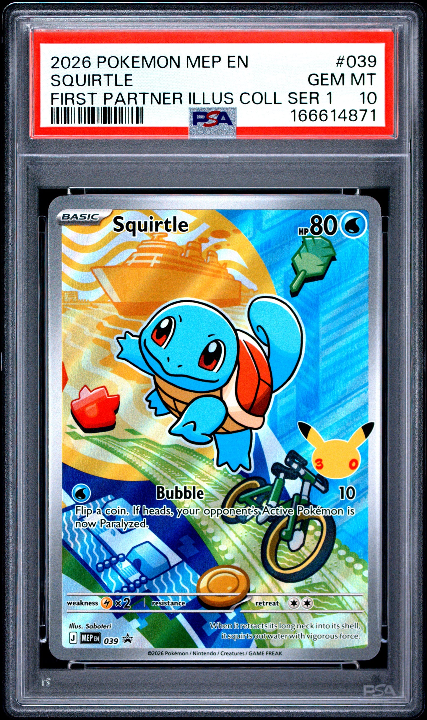 PSA 10 - Squirtle MEP039 First Partner Illustration Promo x871 - Pokemon