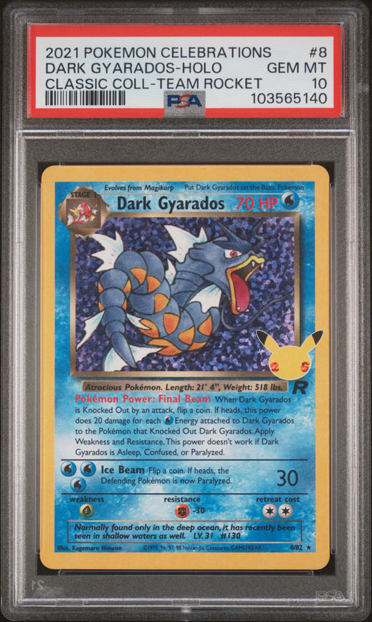 PSA 10 - Dark Gyarados 8/82 SWSH Celebrations Classic Collection - Pokemon