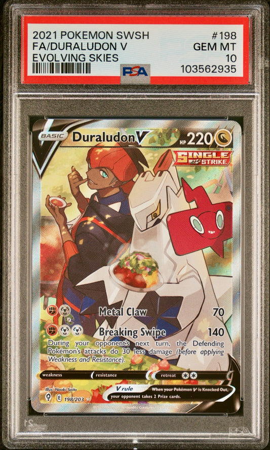 PSA 10 - Duraludon V 198/203 SWSH Evolving Skies - Pokemon