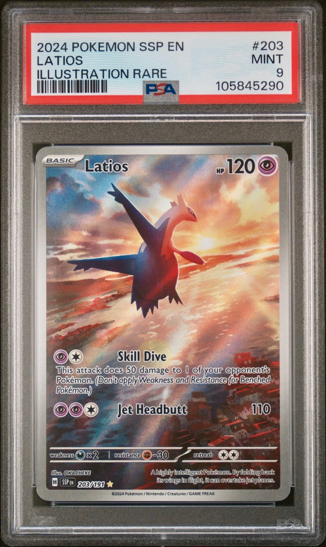 PSA 9 - Latios 203/191 SV Surging Sparks - Pokemon