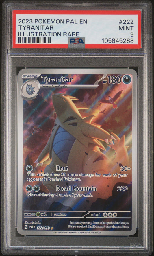 PSA 9 - Tyranitar Illustration Rare 222/193 SV Paldea Evolved - Pokemon