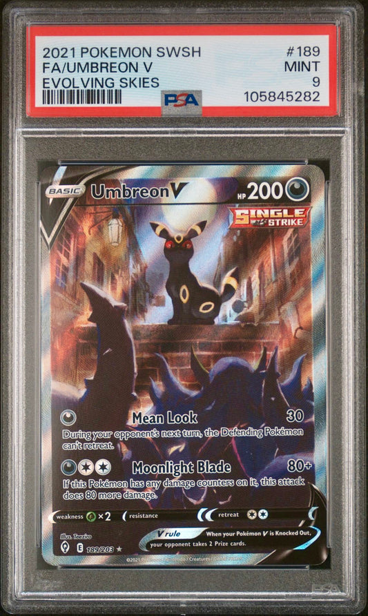 PSA 9 - Umbreon V 189/203 SWSH Evolving Skies - Pokemon
