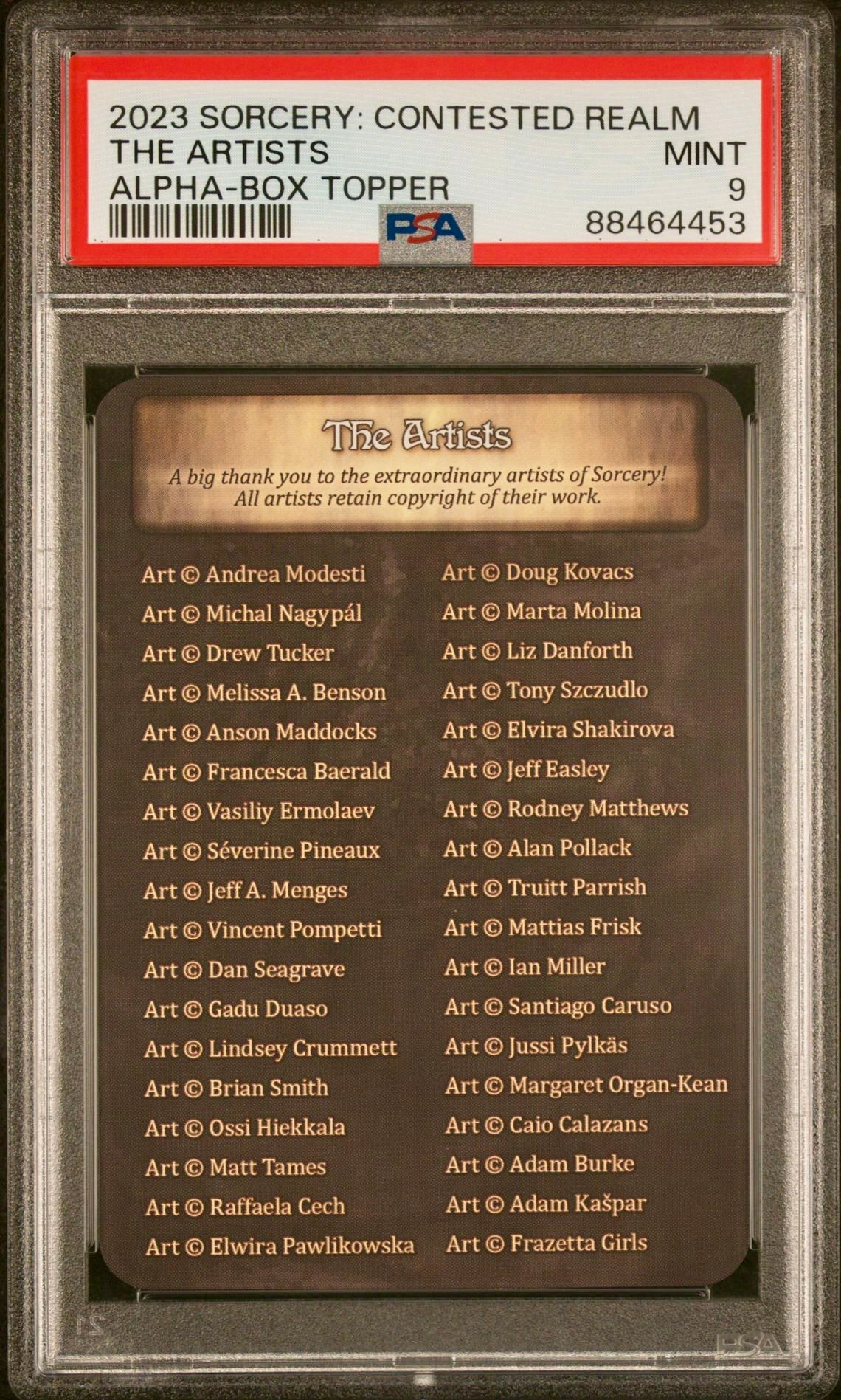 PSA 9 - The Artists Box Topper Alpha - Sorcery