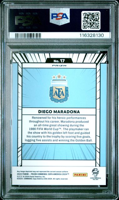 PSA 10 - Diego Maradona Prizm Manga 2024 #17 SSP - Football