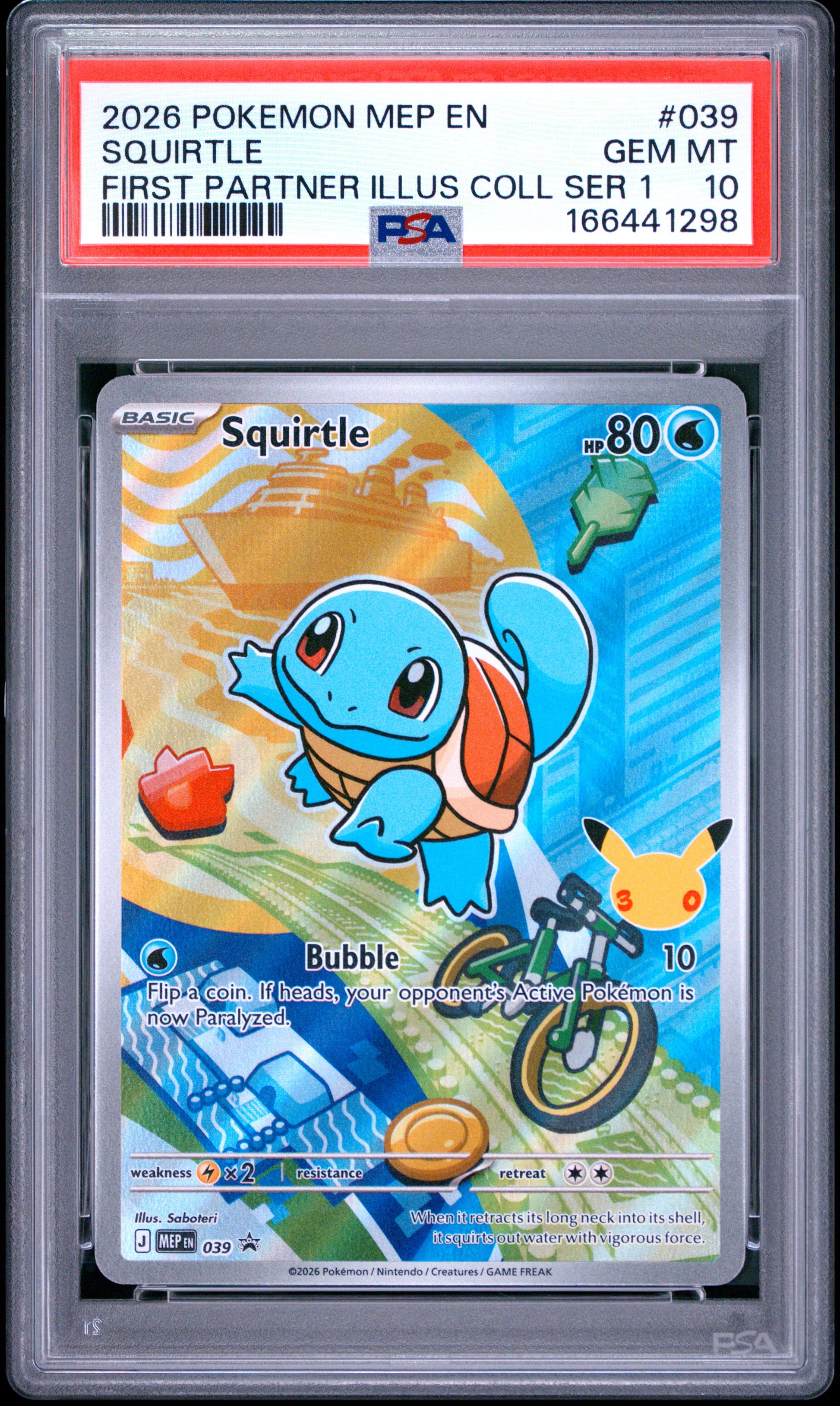 PSA 10 - Squirtle MEP039 First Partner Ilustration Coll. x298 - Pokemon
