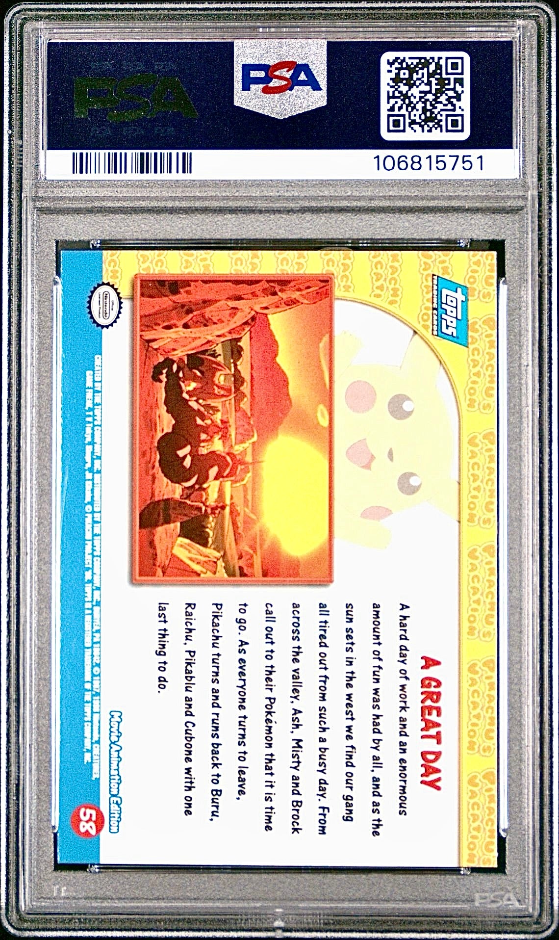 PSA 9 - A Great Day Rainbow Foil #58 1999 TOPPS Movie Edition - Pokemon