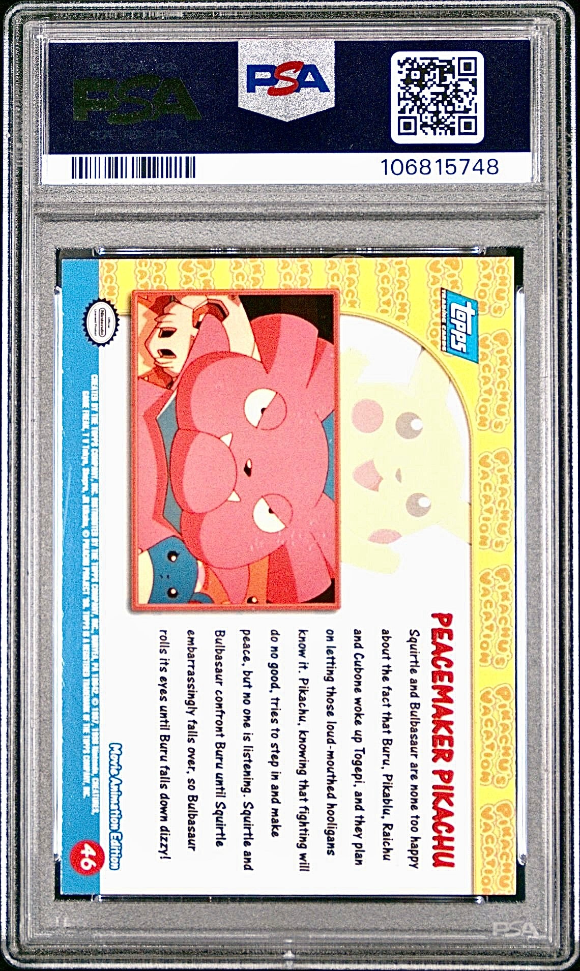 PSA 7 - Peacemaker Pikachu Rainbow Foil #46 1999 TOPPS Movie Edition - Pokemon
