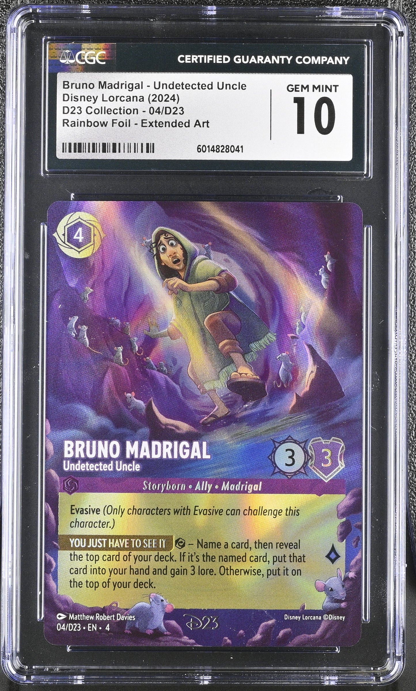 CGC 10 - Bruno Undetectable Uncle 04/D23 Collection Promo - Disney Lorcana