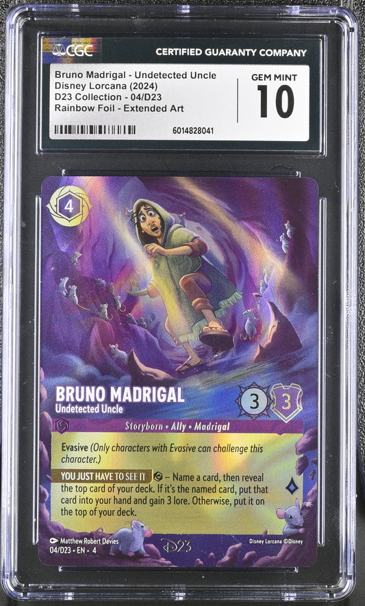 CGC 10 - Bruno Undetectable Uncle 04/D23 Collection Promo - Disney Lorcana