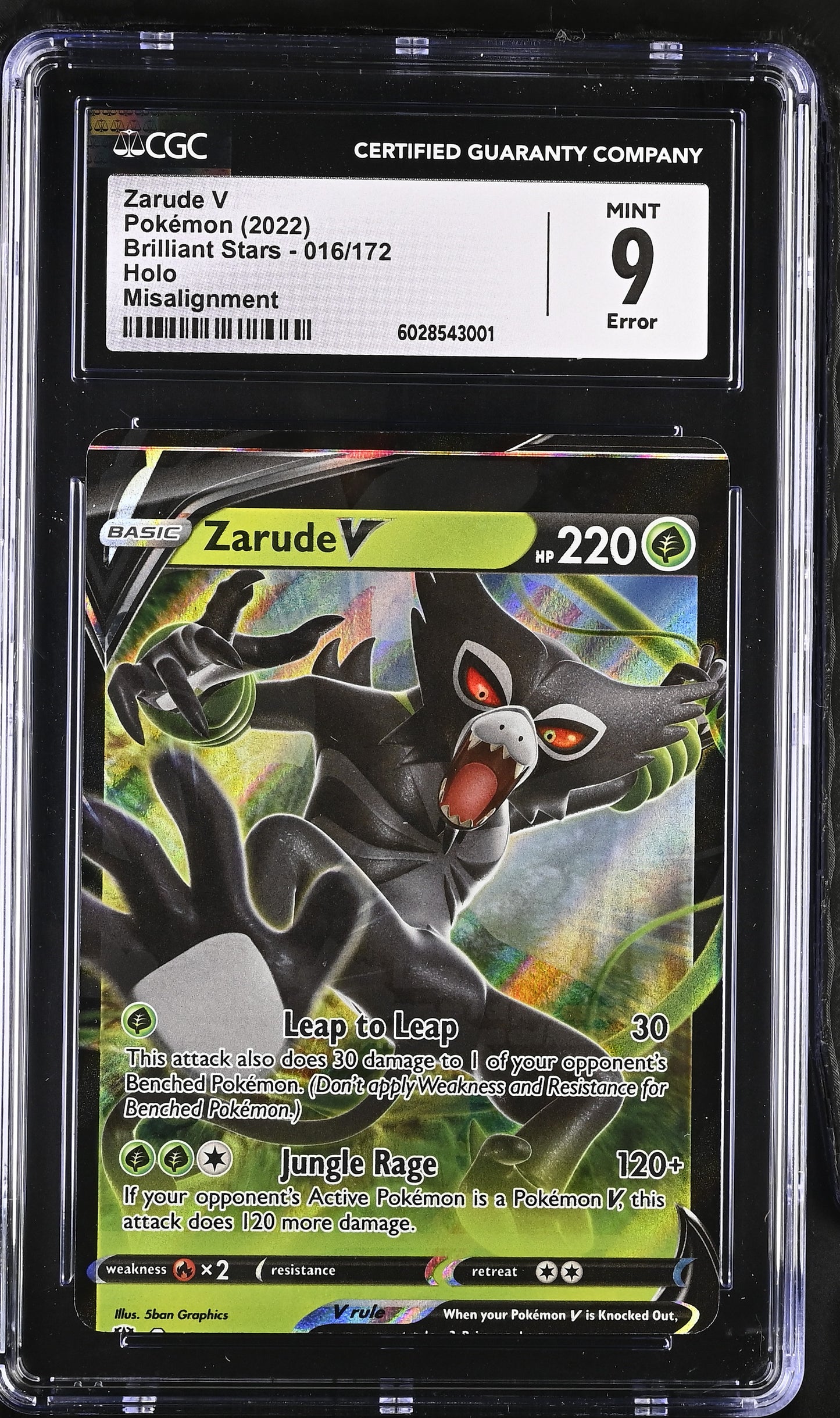 CGC 9 - ERROR Zarude V 016/172 SWSH Brilliant Stars - Pokemon