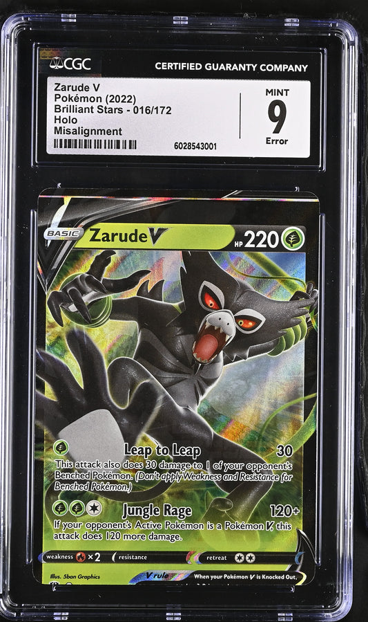 CGC 9 - ERROR Zarude V 016/172 SWSH Brilliant Stars - Pokemon