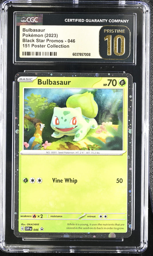 CGC 10 PRISTINE - Bulbasaur Cosmos SVP046 MEW 151 Poster Coll. Promo - Pokemon