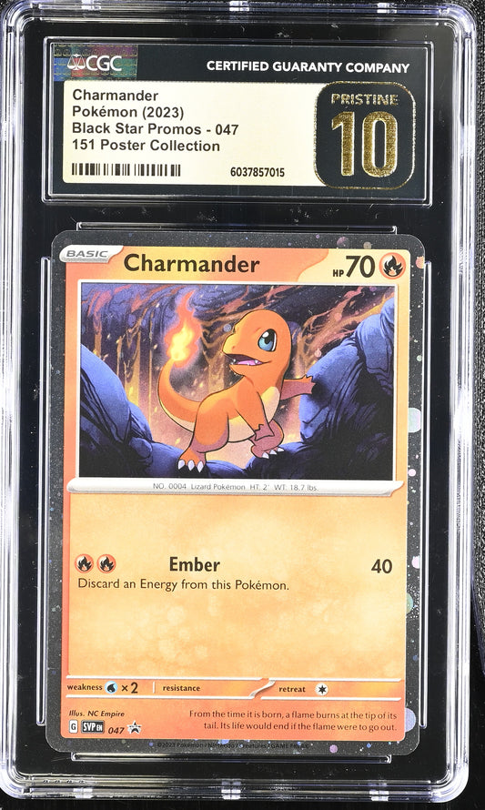 CGC 10 PRISTINE - Charmander Cosmos SVP047 MEW 151 Poster Promo - Pokemon