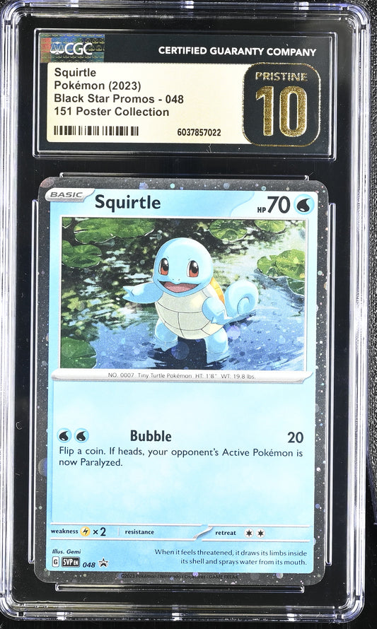 CGC 10 PRISTINE - Squirtle Cosmos SVP046 MEW 151 Poster Promo - Pokemon