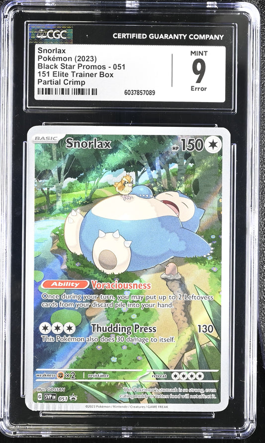 CGC 9 - ERROR Snorlax SVP051 MEW English 151 ETB Promo (1) - Pokemon