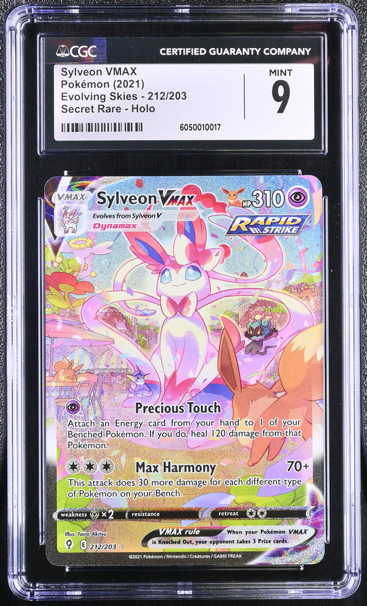 CGC 9 - Sylveon VMAX 212/203 SWSH Evolving Skies - Pokemon