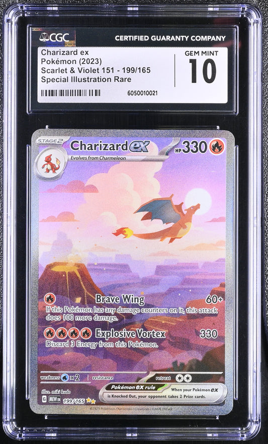 CGC 10 - Charizard ex 199/165 SIR SV MEW English 151 (2) - Pokemon