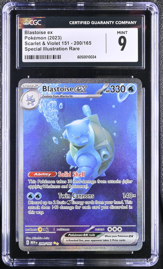 CGC 9 - Blastoise ex 200/165 SIR SV MEW English 151 (2) - Pokemon