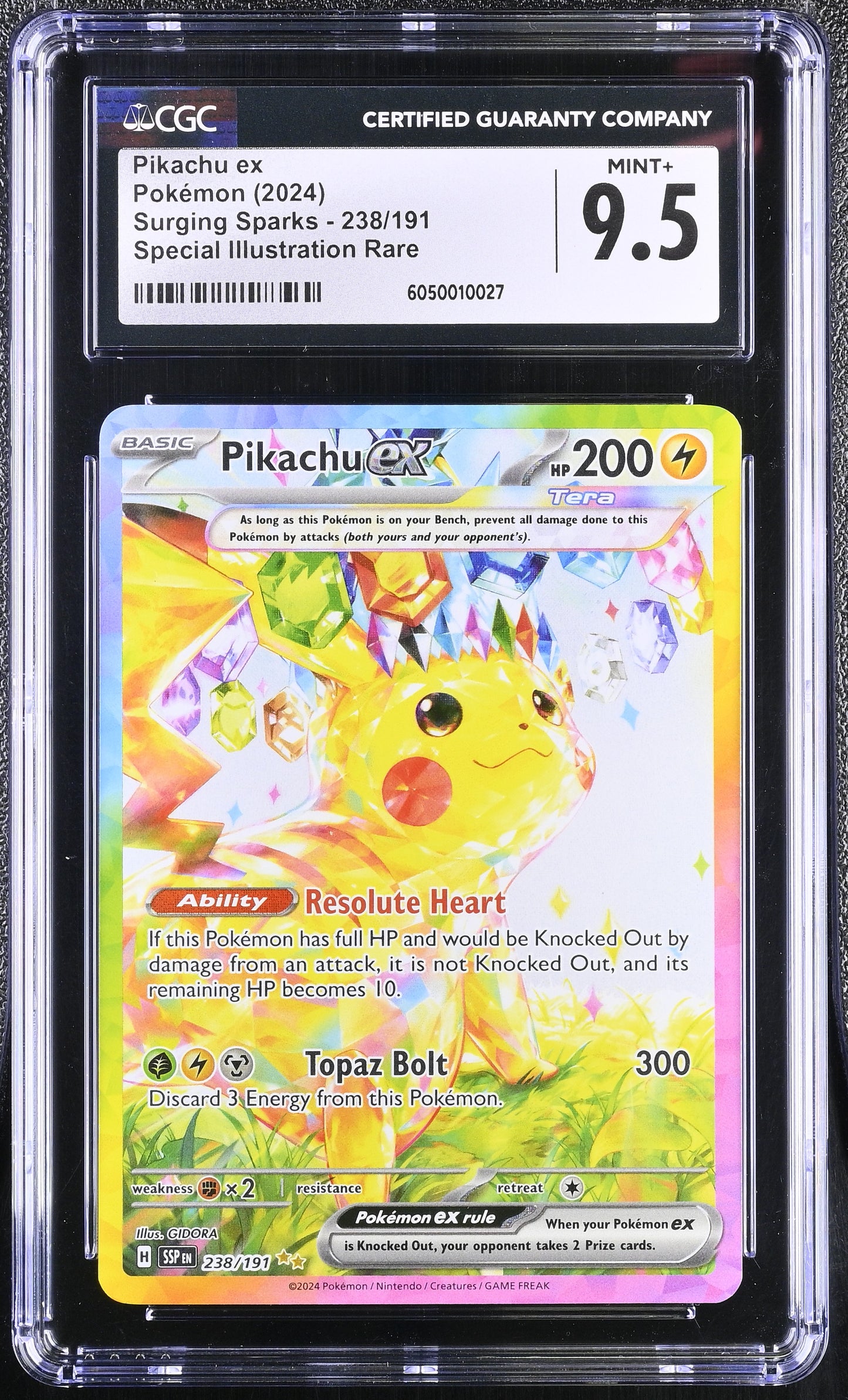 CGC 9.5 - Pikachu ex 238/191 SIR SV Surging Sparks - Pokemon