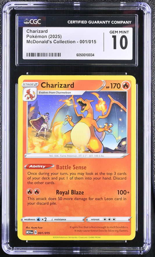 CGC 10 - Charizard 001/015 M24EN 2025 McDonalds Collection - Pokemon