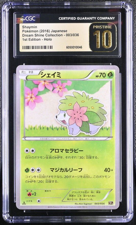 CGC 10 PRISTINE - Shaymin 003/036 XY CP5 Dream Shine Collection 1st Ed - Pokemon