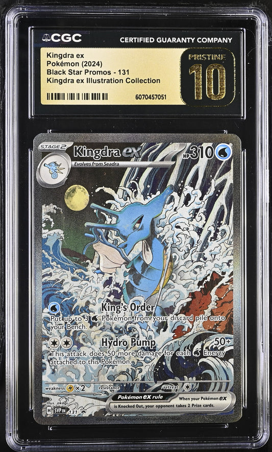 CGC 10 PRISTINE - Kingdra ex SVP131 Illustration Collection Black Star Promo - Pokemon